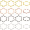 Nbeads 32Pcs 4 Color Hammered Brass Flower Linking Rings KK-NB0001-58-1