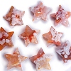 Natural Cherry Blossom Agate Carved Healing Star Figurines PW-WG47898-01-2