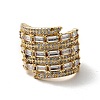 Clear Cubic Zirconia Chunky Open Cuff Rings RJEW-G255-02G-2