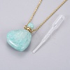 Natural Amazonite Openable Perfume Bottle Pendant Necklaces G-K295-A04-G-3