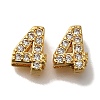 Rack Plating Number Brass Micro Pave Clear Cubic Zirconia Silde Charms KK-A231-13E-1