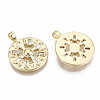 Brass Micro Pave Clear Cubic Zirconia Pendants KK-S356-220G-NF-2