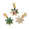 Brass Micro Pave Cubic Zirconia Pendants KK-R162-051G-1