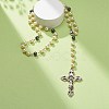 Synthetic Hematite & Glass Rosary Bead Necklaces for Women NJEW-JN03992-8