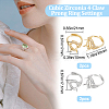 Beebeecraft 4Pcs 2 Colors Adjustable Brass Micro Pave Clear Cubic Zirconia Finger Ring Components ZIRC-BBC0001-95-2