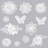 CHGCRAFT 12Pcs 12 Style Flower/Butterfly Polyester Embroidery Sew on Clothing Patches PATC-CA0001-10-7