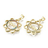 Hollow Brass Micro Pave Colorful Cubic Zirconia Pendants ZIRC-S067-077-NF-2