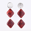 Acrylic Imitation Gemstone Dangle Earrings EJEW-JE03613-2