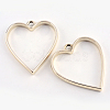 Rack Plating Alloy Heart Open Back Bezel Pendants X-PALLOY-S047-12E-FF-1