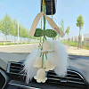 2Pcs Crochet Lily of The Valley Polyester Car Hanging Pendant HJEW-FG0001-14A-5