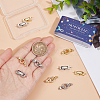 SUNNYCLUE 12Pcs 4 Style Brass Micro Pave Clear Cubic Zirconia Fold Over Clasps & Brass Fold Over Clasps KK-SC0004-10-3