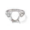 Rhodium Plated 925 Sterling Silver Cubic Zirconia Adjustable Ring Components STER-C011-15P-2