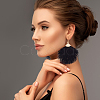 ANATTASOUL 6 Pairs 6 Style Polyester Tassel Dangle Stud Earrings with Rhinestone EJEW-AN0003-35-6