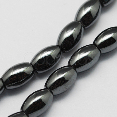 Non-magnetic Synthetic Hematite Beads Strands G-Q896-6x4mm-1