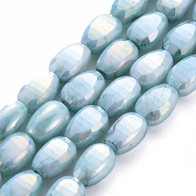 Opaque Baking Painted Crackle Glass Beads Strands EGLA-S174-21A-1