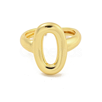 Rack Plated Brass Oval Open Cuff Ring for Women RJEW-Z039-05G-1