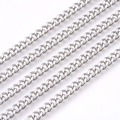 Tarnish Resistant 201 Stainless Steel Curb Chains CHS-L017-22H-1