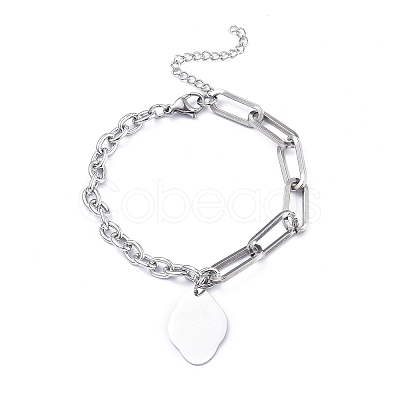 Non-Tarnish 304 Stainless Steel Paperclip Chains & Cable Chain Jewelry Sets SJEW-K153-01P-1