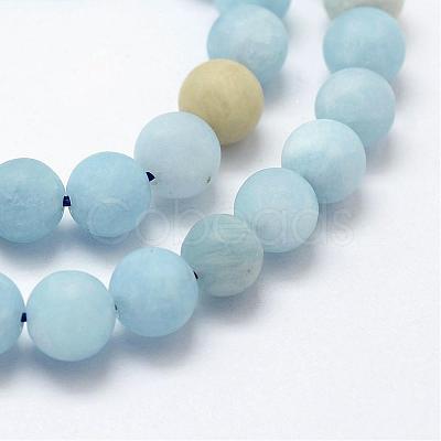 Natural Aquamarine Beads Strands G-E365-05-6mm-1