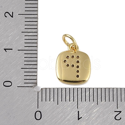 Rack Plating Brass Micro Pave CLear Cubic Zirconia Charms KK-E110-14G-P-1