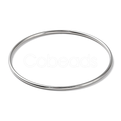 Non-Tarnish 304 Stainless Steel Simple Plain Bangle for Women BJEW-F461-01I-P-1