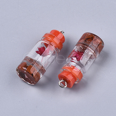 Glass Bottle Pendant Decorations GLAA-S181-12F-1