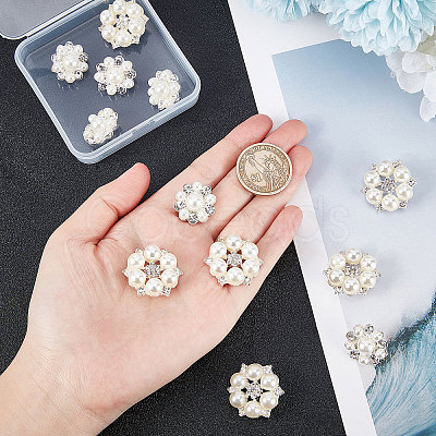 Gorgecraft 12Pcs 2 Style Alloy Rhinestone Shank Buttons RB-GF0001-05-1