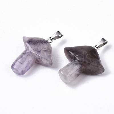 Natural Amethyst Pendants X-G-R480-02B-1