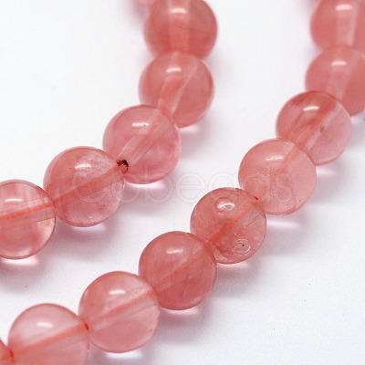 Cherry Quartz Glass Beads Strands X-G-I199-28-8mm-1