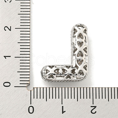 Platinum Plated Brass Micro Pave Cubic Zirconia Pendants KK-L073-001P-L-1