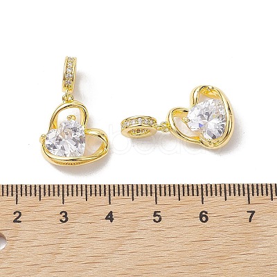 Valentine's Day Brass Micro Pave Clear Cubic Zirconia Pendants KK-K360-26G-1