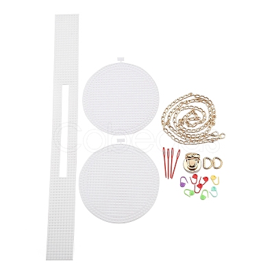 DIY Round Plastic Knitting Crochet Bag Making Kits DIY-H169-10A-1