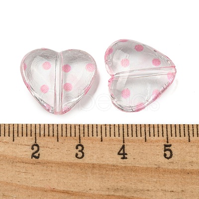 Transparent Printed Acrylic Beads OACR-H124-03B-1