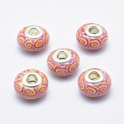 Handmade Polymer Clay European Beads CLAY-K002-C19-1