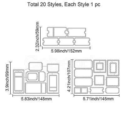 Stamp Carbon Steel Cutting Dies Stencils DIY-WH0309-1230-1