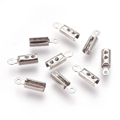 Tarnish Resistant 304 Stainless Steel Folding Crimp Ends X-STAS-P207-03P-D-1