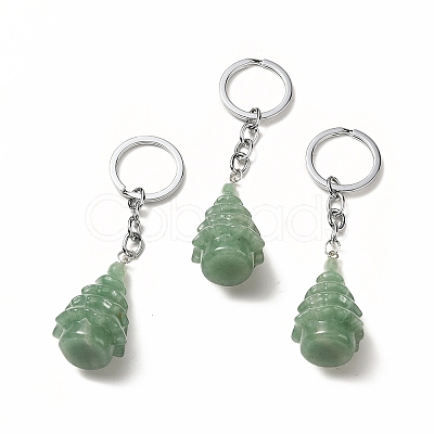 Natural & Synthetic Gemstone Keychain G-G997-D-1