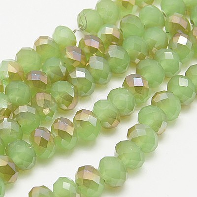 Electroplate Glass Faceted Rondelle Beads Strands EGLA-D020-8x5mm-58-1