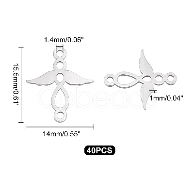 Unicraftale 201 Stainless Steel 2-Loop Link Pendants STAS-UN0034-64-1