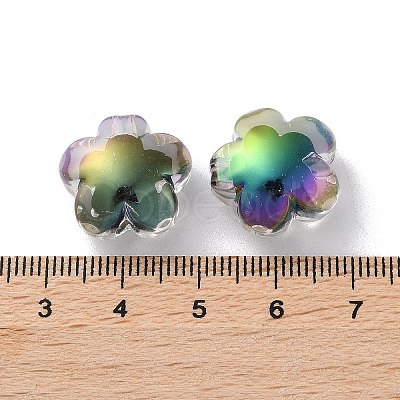 UV Plating Rainbow Iridescent Acrylic Beads OACR-H112-20C-1