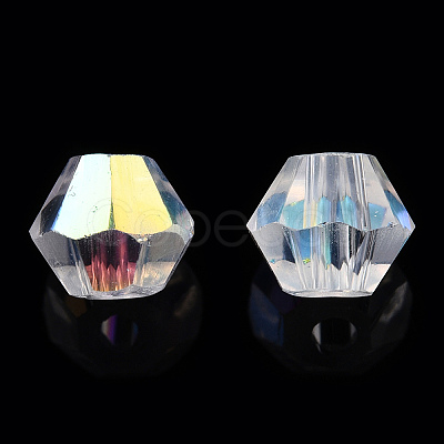 Electroplate Transparent Glass Beads GLAA-YWC0001-02A-1