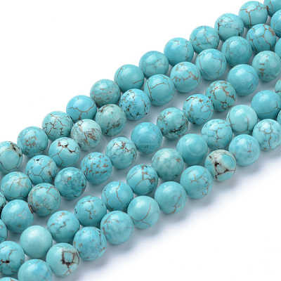 Synthetic Green Turquoise Beads Strands X-G-T055-6mm-12-1-1