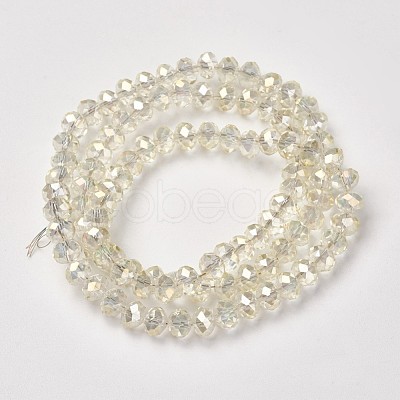 Electroplate Transparent Glass Beads Strands X-EGLA-A034-T6mm-T16-1