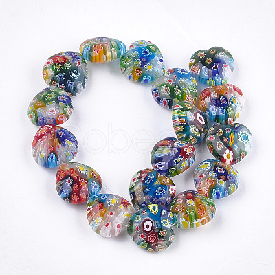 Handmade Millefiori Lampwork Beads Strands X-LAMP-S191-11-1