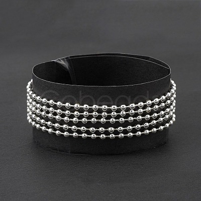 304 Stainless Steel Ball Chains Multi-strand Bracelet for Women BJEW-G669-11S-1