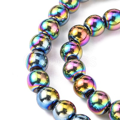 Non-magnetic Synthetic Hematite Beads Strands X-G-S096-10mm-5-1