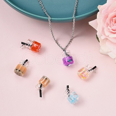 Glass Bottle Pendants GLAA-S181-04-1