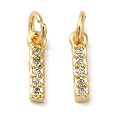 Brass Micro Pave Grade AAA Cubic Zirconia Charms ZIRC-P067-11G-I-NR-1