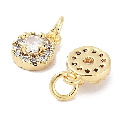 Brass Micro Pave Cubic Zirconia Charms KK-C051-12G-02-1