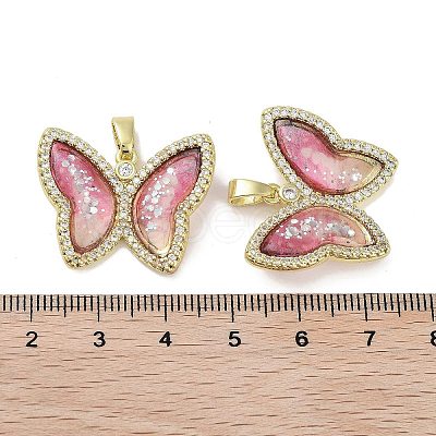 Real 18K Gold Plated Rack Plating Brass Micro Pave Cubic Zirconia Pendants KK-R161-05G-01-1